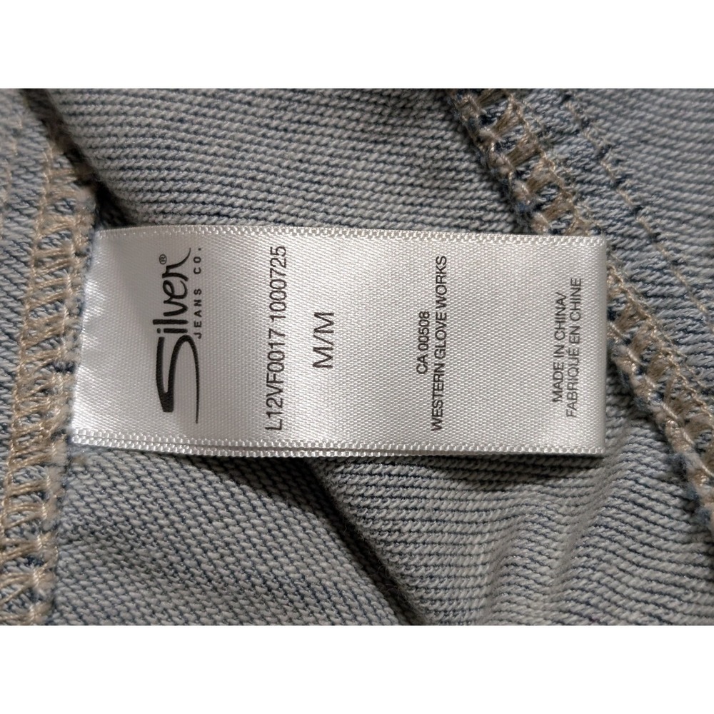 Silver Jeans Co Womens Medium Wash Denim Vest Blue Cropped Button Up L12VF0017 M - Picture 8 of 9